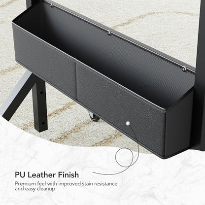 HUANUO Portable Standing Desk Adjustable Height, Mobile Stand Up Desk for Walking Pad and Treadmill, Rolling Computer Table with Wheels, 31.5"x15.75" Height 28.7"-46.1", Black - color: Black