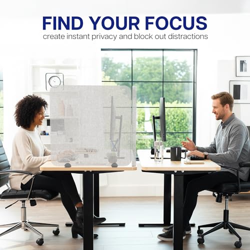 VIVO Gray 24 x 24 inch Privacy Panel, PP-1-V024G-S | Screw-in Sound Absorbing Cubicle Desk Divider, Acoustic Partition - size: 24"