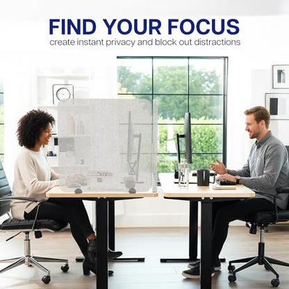 VIVO Gray 24 x 24 inch Privacy Panel, PP-1-V024G-S | Screw-in Sound Absorbing Cubicle Desk Divider, Acoustic Partition - size: 24"