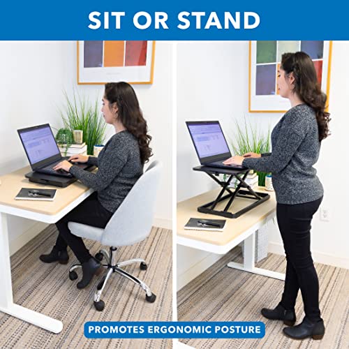 Mount-It! Standing Keyboard Tray, Height Adjustable Keyboard and Mouse Riser for Desk, Sit Stand Keyboard Platform, Large 23.6" x 11.8” Surface for Keyboard, Mouse or Laptop