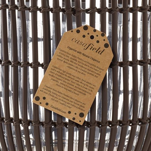 Casafield Indoor Planter with Stand, Dark Brown Floor Planter with Wood Legs, Large Plant Pot Cover with Liner for Houseplants, Flower Pots and Trees - color: Dark Brown With Natural Legs
