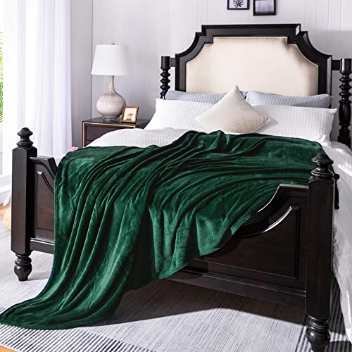 Forest Green Fleece Plush Throw Blanket 108"x90"for Couch Fuzzy Cozy | Super Soft Lightweight Microfiber Blanket for Sofa Bed bedroom Home Decor All Season,Birthday Gifts for Women Mom Adult - color: Green, size: King(108"×90")