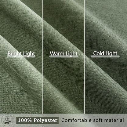 Blackout Curtains 42 Inch Long 2 Panels Set, Olive Green | Room Darkening, Thermal Insulated, Noise Reducing, Suitable for Bedroom, Living Room, Kitchen, Linen Textured, Rod Pocket - color: Olive, size: 50"W x 42"L (Pack of 2)