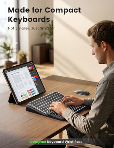 Vaydeer Keyboard Wrist Rest, Keyboard Stand with Wrist Support, Soft Memory Foam Ergonomic Riser for 60%-65% Keyboard Holder Tilt Lift for Carpal Tunnel, Office Gaming Computer Typing Hand Arm Cushion - color: Black, size: Medium Wide