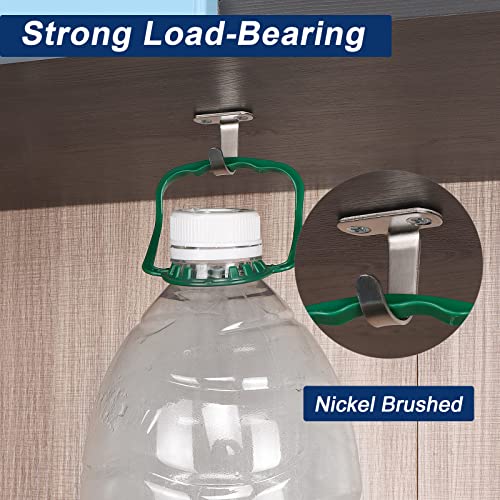 NearMoon Stainless Steel Screw Mounted Ceiling Hooks, Under-Shelf Towel/Robe Clothes Hook Heavy Duty Coat Hanger for Bathroom Kitchen Cabinet Garage, 10 Pack (Brushed Nickel) - color: Brushed Nickel