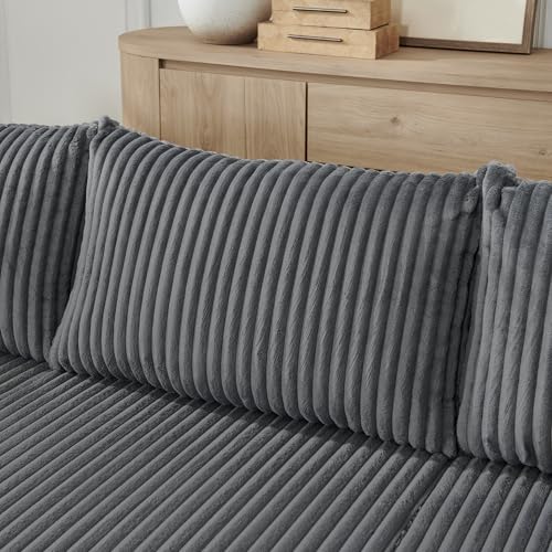 Compact Modular sectional,Compressed Corduroy Sofa with Modern Minimalist Style, Ultra-Comfy Compression Modular Sofa with Space-Saving Efficient Design-Gray