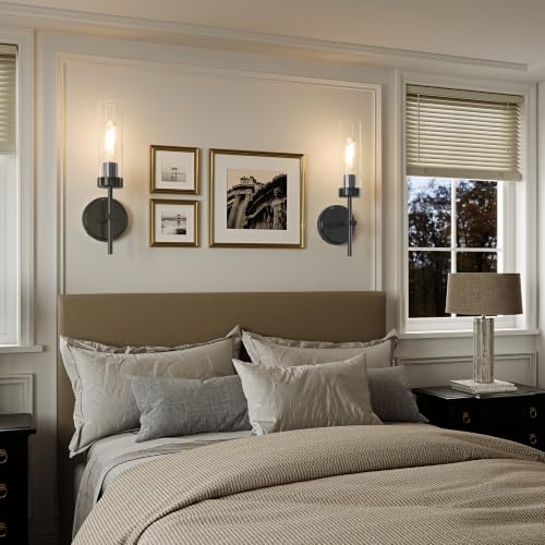Black Battery Operated Wall Sconce, Wireless Wall Sconces with Remote Control, Rechargeable 3000K Dimmable Wall Light for Bedroom Living Room Bathroom Hallway Entryway Stairwell - color: Black, size: 1 Pack