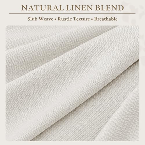 120 Inch Extra Long Ivory Cream Linen Curtains 2 Panels Set | Memory Trained, Pinch Pleated Drapes with Back Tab, Light Filtering Semi Sheer, Off White Window Curtains for Living Room - color: Ivory White, size: 40"W x 120"L (Pack of 2)