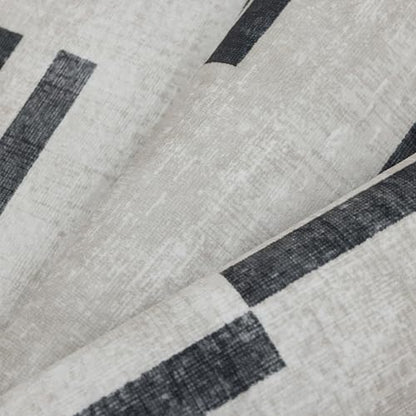 Machine Washable Area Rug Runner - Living Room Bedroom Bathroom Kitchen Entryway Office -Non-Slip Baking Low Pile Stain Resistant Premium - Modern Geometric Loki-Beige & Black 2'6" x 6' - color: Loki - Beige Black, size: 2'6" x 6' (Rectangular)
