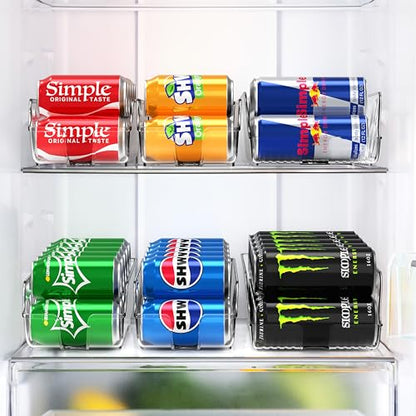 Simple Houseware 4-Pack Assorted Can Organizer for Refrigerator/Pantry | Clear, Set of 4 - size: 4 Pack, style: Mixed