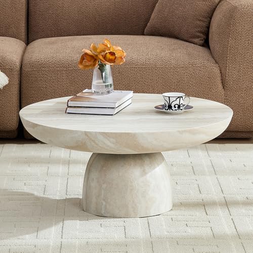 Mushroom Marble Coffee Table, Modern Fiberglass Center Table - color: 31.5'' Mars Pattern