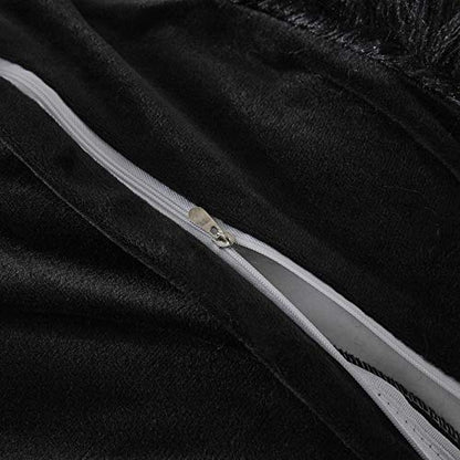 Faux Fur Velvet Fluffy Bedding Duvet Cover Set Down Comforter Quilt Cover with Pillow Sham, Ultra Soft Warm (Black, Twin) - color: Black, size: Twin