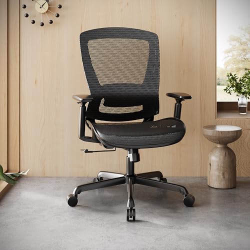 Ergonomic Mesh Office Chair,Comfy Computer Desk Chair - BIFMA 5.1 Certified Commercial Swivel Task Chair for Home Office - Adjustable Lumbar Support & Armrests,Tilt Function,Wide Seat (Black) - color: Black