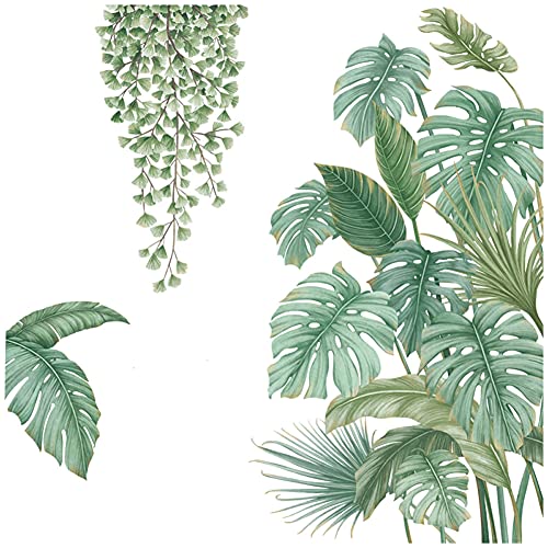 3D Wall Stickers DIY Flower Wall Decal Removable Waterproof Wall Art Decor for Bedroom Living Room Offices Home Decoration (Green Plant) - color: Green Plant