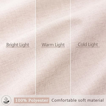 Linen Blackout Curtains 36 Inch Long 2 Panels with Back Tab Pink | Thermal Insulated, Room Darkening, Noise Reducing, Suitable for Bedroom, Living Room, Kitchen, Linen Textured, Rod Pocket - color: Pink, size: 50"W x 36"L (Pack of 2)