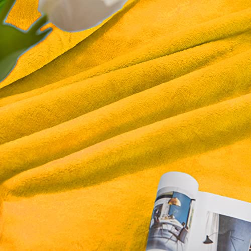 Mustard yellow Fleece Plush Throw Blanket 50"x60"for Couch Fuzzy Cozy | Super Soft Lightweight Microfiber Blanket for Sofa Bed bedroom Home Decor All Season,Birthday Gifts for Women Mom Adult - color: Mustard Yellow, size: Throw(50"×60")