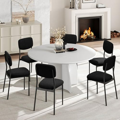 Einhomn Upholstered Dining Chairs Set, Modern Stackable Dining Room Chairs with Soft Velvet Backrest, Kitchen Chairs with Sturdy Metal Legs for Living Room, Restaurant, Set of 2,Black - color: Black
