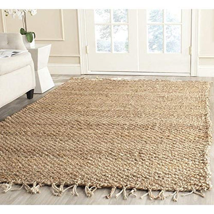 SAFAVIEH Area Rug 8x10 - Natural Fiber Collection - Large - Natural, Handmade Jute, Farmhouse Style, Ideal for Living Room, Bedroom, Dining Space (NF733A) - size: 8' x 10' (Rectangular)