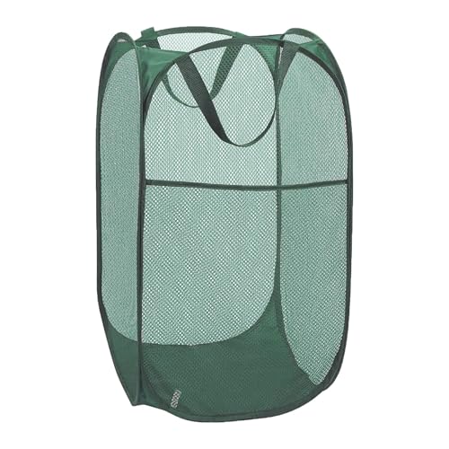 Green Pop Up Laundry Basket, Collapsible Laundry Hamper Space Saving | Foldable Pop Up Hamper for Laundry, Mesh Storage Basket for Bedroom, Hotel, Cruise, Easy to Carry for Laundry Room, Bedroom - color: Green