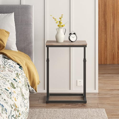 TUTOTAK End Table, Side Table, Tall Couch Table, Sofa Table | for Living Room, Bedroom, Greige TB01BG083P - color: Greige, size: 1 Pack, style: Large