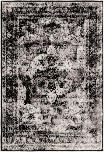 Rugs.com - Monte Carlo Collection Rug – 2' x 3' 1 Black Stain-Resistant Rug – Traditional Medallion for Entryway, Kitchen, and Bathroom - color: Black, size: 2'2" x 3' (Rectangular)