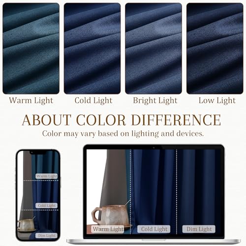 100% Blackout Kitchen Linen Curtains Back Tab 30 Inch Length Privacy Elegant Mini Cafe Curtain for Rustic Farmhouse Bathroom Thermal Insulated Kids Bedroom Small Drape Navy Blue 26x30 - color: Navy Blue, size: 26"W x 30"L (Pack of 2)