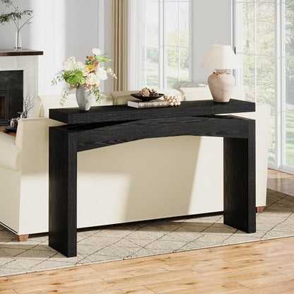 Celaform Console Table for Entryway, 47.2 Inch Long Sofa Table Behind Couch, Farmhouse Wood Style Accent Foyer Entrance Tables for Living Room, Hallway, Easy Assembly (Black) - color: Black
