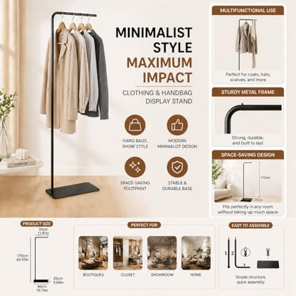 Matte Black Metal Coat Rack, Freestanding Coat Stand with Heavy-weight Slate Base, Modern Clothing Tree for Entryway, Bedroom, Hallway (A13) - color: A13