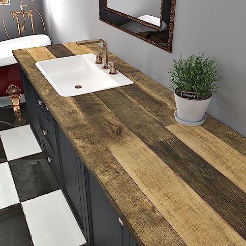 Large Wood Conatct Paper Self Adhesive Counter Top Vinyl Wrap | Waterproof Brown Wood Wallpaper Peel and Stick Countertops for Kitchen Tables Desk Covers Cabinets Dresser Camper 36" x 120" - color: 1, size: 36" x 120"
