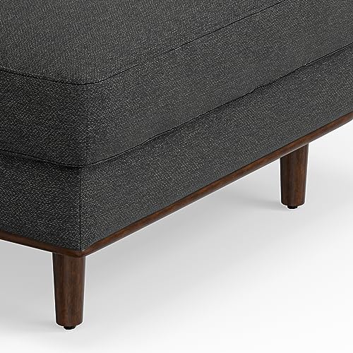 SIMPLIHOME Morrison Sofa and Ottoman 2-Piece Set in Charcoal Grey - color: Charcoal Grey, style: Right Sectional Sofa