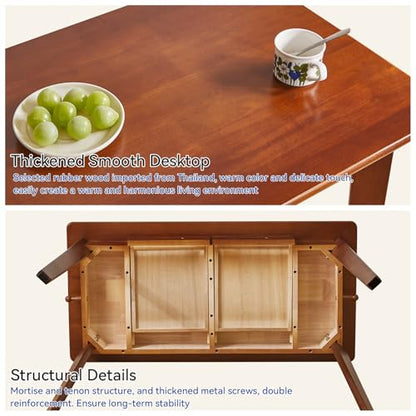 Aibiju Wood Writing Desk with Drawer and Hanging Rod, Small Computer Desk Table, Work Table, Study Desk, Small Wooden Dining Table Brown YD-WD01H - color: Brown, size: Length 39 in