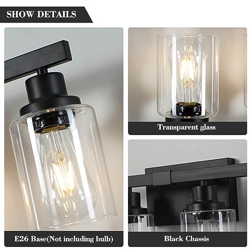 6-Light Black Vanity Lights 38'' Modern Bathroom Vanity Lighting Fixtures Above Mirror? Industrial Matte Bathroom Light Fixtures, Bath Wall Light Fixtures, Black Wall Sconces - color: Black, size: 6-light