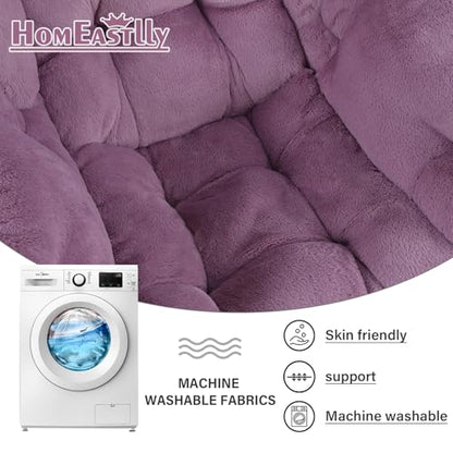 Lazy Chair with Ottoman, Plush Reading Chair with Pillow，Purple | Removable machine-washable cover; includes an extra throw pillow; cozy accent chair for living room, bedroom, dorm or office - color: Plush Purple-1