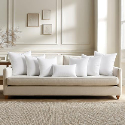 MIULEE 12x12 Throw Pillows Inserts 2 Pack, Decorative Pillows for Couch Bed | 100% Virgin Filling, Full and Fluffy, Lumbar, Back and Neck Support - size: 12x12 Inch