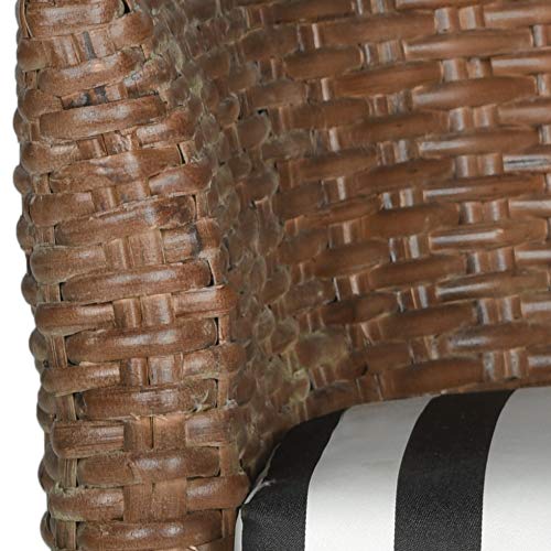 Safavieh Home Collection Omni Honey Barrel Chair - color: Brown/Black White Cushion