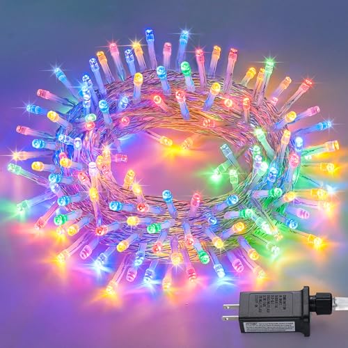 JMEXSUSS 150 LED Multicolor Christmas Tree Lights Indoor Outdoor Waterproof | 59 Ft Connectable Colorful Christmas String Lights Plug in, 8 Modes Multi-color String Lights for Patio Party Holiday Decor - color: Multicolor, size: 150 LED