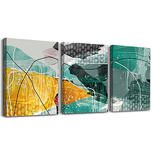 Canvas Wall Art For Living Room Abstract Wall Decor For Office Modern Bedroom Wall Decorations For Bathroom Hang Pictures Artwork Kitchen Wall Art Blue Watercolor Abstract Painting Home Decor 3 Piece - color: Abstract Wall Art, size: 12x16inches*3pcs