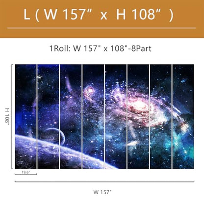 Galaxy Mural Wallpaper Peel and Stick for Kids Room Bedroom157 x108 - color: ZZ-017, size: 157" x 108"