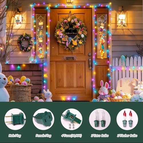 100 Ct. Multi-Color Christmas Tree Lights with Green Wire - 20Ft Mardi Gras Lights for Indoor and Outdoor Use - Multicolor Twinkle Christmas Tree Decoration with End Connectors - color: MultiColor-Green Wire