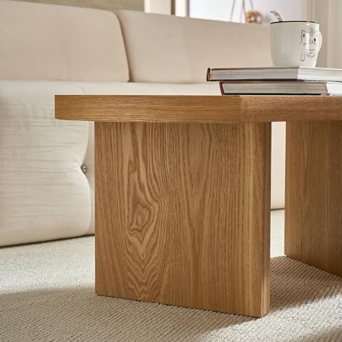 Nesting Coffee Table Set of 2 for Living Room, Couch/Bedroom Side, Butterfly Shaped Unique Cute, 31.49" Wood Irregular Fun Center Table for Small Space - Oak - color: 31.5"&31.5"-oak