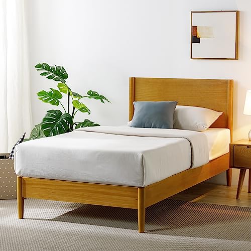 Zinus Allen Mid Century Wood Platform Bed Frame, Twin - color: Natural, size: Twin