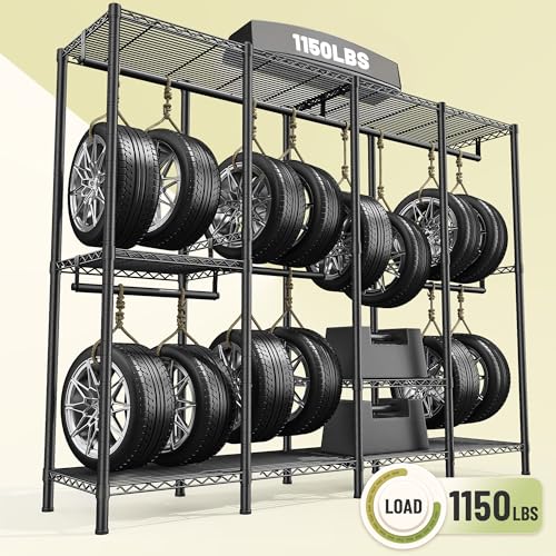 Raybee Heavy Duty Clothes Rack, 1150lbs Capacity, Adjustable | 76" W Freestanding, Steel Structure, 4 Rods & 6 Shelves, Tool-Free Assembly, Sturdy for Closet, Bedroom, Black - color: Black, style: Heavy Duty Clothes Rack