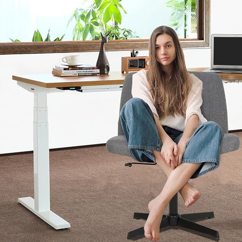 FDW | Criss Cross Chair Without Wheels | Grey | Armless Desk Chair | With Wide Seat, 360 Swivel, Height Adjustable & Stable Metal Base | for Office, Home Office, Vanity Seating | Pack of 1 - color: Grey, style: Without Wheels