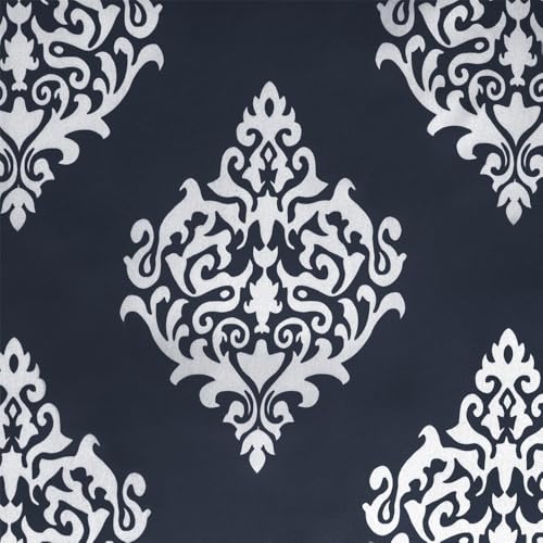 EXCLUSIVE HOME Medallion Room Darkening Blackout Grommet Top Curtain Panel Pair, 52"x96", Black Pearl - color: Black Pearl, size: 52"W x 96"L (Pack of 2)