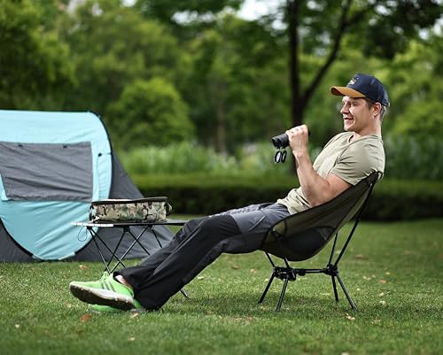 MARCHWAY Lightweight Folding Camping Chair with Spring Lock, Stable Compact Portable for Outdoor Camp, Travel, Beach, Picnic, Festival, Hiking, Backpacking (Lowback Green) - color: Lowback Green