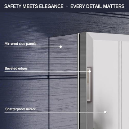 Medicine Cabinet Mirror 12"W x 30"H, Bathroom Beveled Edge Mirror Cabinet | Medicine Cabinets with Adjustable Glass Shelves, Soft-Closed Hinge, Chrome Aluminum Frame, Reverse Installation - size: 12" x 30"(Beveled)