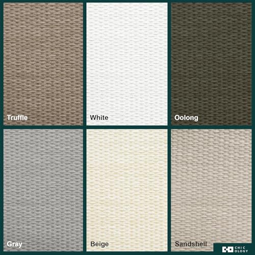 CHICOLOGY Panel Track Blinds, Dark Brown Weave, 86"x96", Cordless, Divider | 4 Fabric Panels, Fits 46–86″ Wide, Wall/Ceiling Mount, Room Divider Ready, Height Trimmable, Child & Pet Safe - color: Woven Oolong
