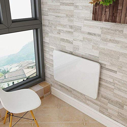 Wall Mounted Folding Table,White Floating Desk for Small Spaces,Stainless Steel Bracket Laundry Folding Table,Wall Folding Desk,Home Bars and Dining Establishments70x40cm /27.5" x 15.7" - color: White, size: 27.5 x 15.7 inches