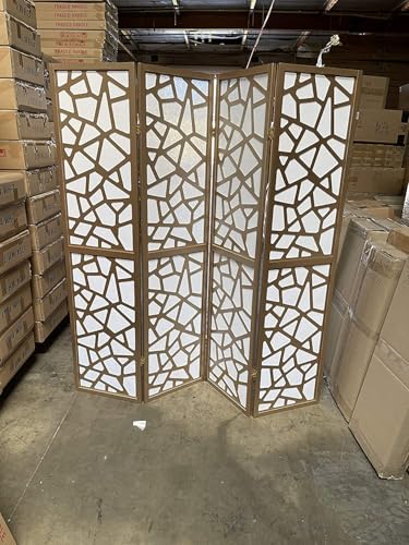 Mosaic Breeze Room Divider, 3-8 Panel (Gold, 4 Panel) - color: Gold, size: 4 Panel