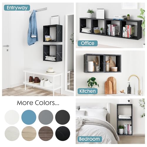 Cube Floating Shelves Set2, Display Shelves Wall Mount 7.75" D x 12.5" W x 12.5" H(Cloud Atlas, Square 2 Cubes) - color: Cloud Atlas, size: Square-Set2